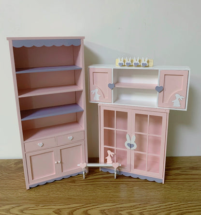 1:6 Scale Wooden Cabinet Bookshelf Storage For Blythe Doll Miniature Dollhouse Furniture