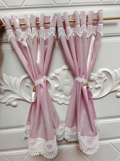 Rideaux miniatures pour maison de poupées BJD, échelle 1:6 et 1:12