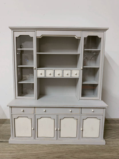 1:12 Scale Miniature Dollhouse French Vintage Distressed Sideboard Cabinet Kitchen Storage Furniture