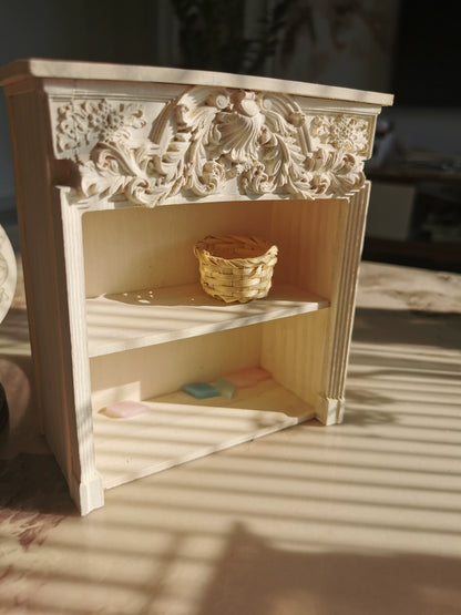 1:6 Scale Vintage Wooden Fireplace Miniature Dollhouse Furniture For Blythe BJD Photography Props