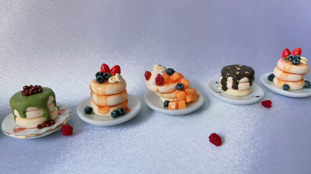 1:12 Scale Miniature Polymer Clay Pancake Handmade Customizable Mini Food For Dollhouse