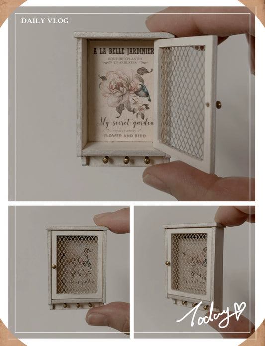 1:12 Scale Miniature Dollhouse Furniture Vintage Picture Frame Shelf Wardrobe Retro Handmade Decor