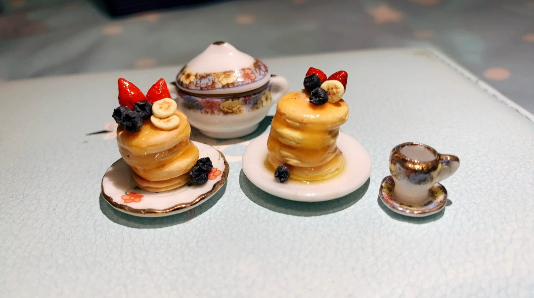 1:12 Scale Miniature Polymer Clay Pancake Handmade Customizable Mini Food For Dollhouse