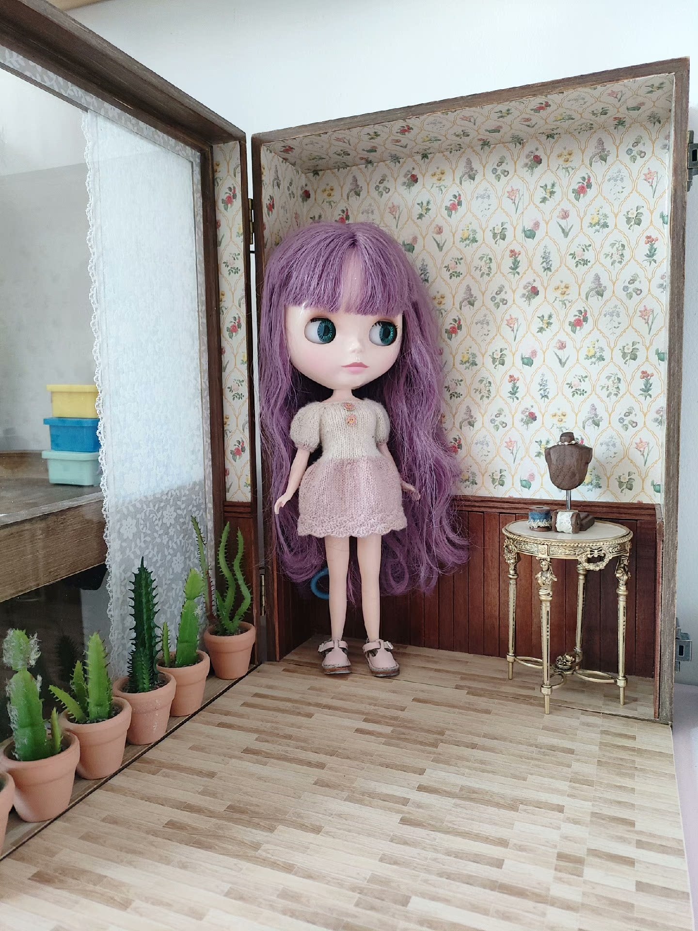 1:12 Scale Acrylic Doll Storage Box For Miniature Dollhouse Furniture 2 BJD Dolls Display Case