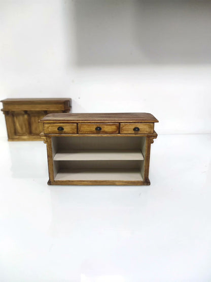 Meubles miniatures de réception vintage pour maison de poupée à l'échelle 1:12