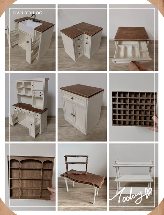 1:6 Scale Nordic Style Miniature Furniture For Blythe And Ob11 Dolls Custom Handmade Dollhouse Accessories