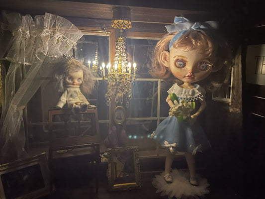 Lámpara de techo para casa de muñecas en miniatura a escala 1:12 con control remoto para muñeca Blythe