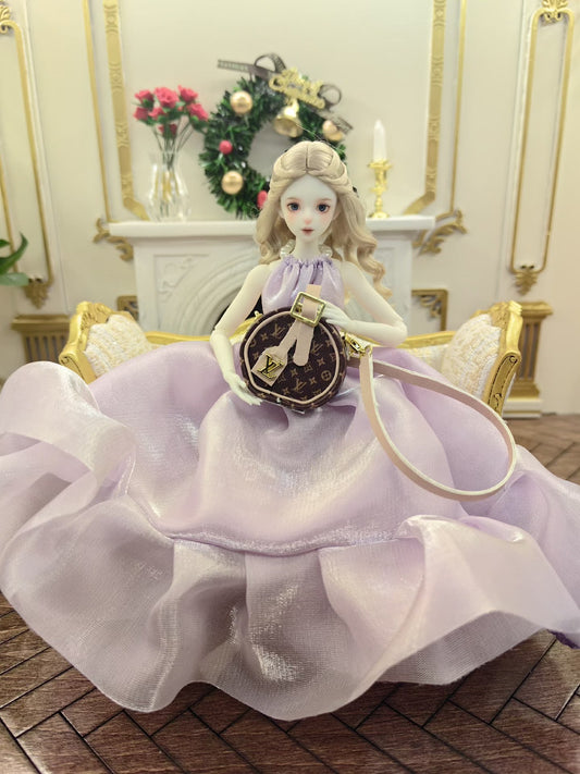 Sac rond miniature à l'échelle 1:6 et 1:12, accessoire pour maison de poupée, meubles faits main