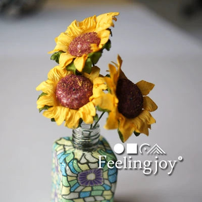 Accessoires de poupée BJD échelle 1:6, scène de maison de poupée miniature, tournesols en fleurs, souvenir de Van Gogh
