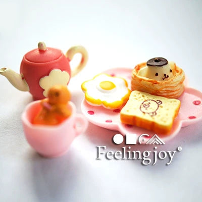 1:12 Scale Miniature Dollhouse Furniture BJD Tea Party Set With Delicious Afternoon Tea Accessories