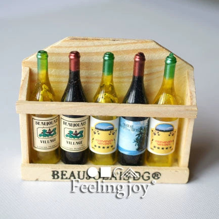 Accessoires de poupée BJD échelle 1:6 miniatures scène de maison de poupée échelle 1:12 casier à vin 5 bouteilles vitrine meubles miniatures