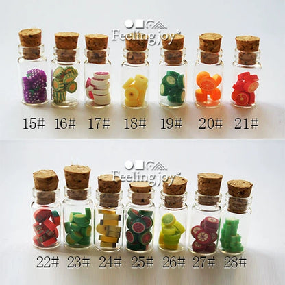 Meubles miniatures pour maison de poupée à l'échelle 1:12, accessoires, pots en verre, boîtes de fruits, bouteilles de rangement