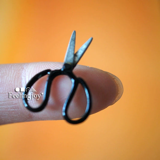 Tijeras para casa de muñecas en miniatura a escala 1:12 con hojas funcionales para accesorios de muñecas BJD