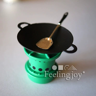 1:12 Scale Miniature Dollhouse Furniture Chinese Style Stove With Pots Burner Accessories