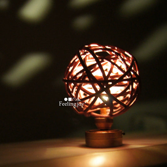 Lampe de table LED en rotin sans fil pour maison de poupée miniature BJD, échelle 1:6 et échelle 1:12
