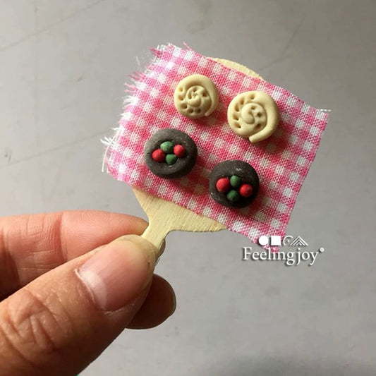 Accessoires pour poupées BJD à l'échelle 1:6, scène miniature pour maison de poupée à l'échelle 1:12, plateau fait main avec desserts, meubles miniatures