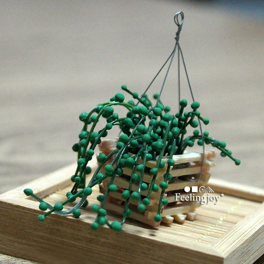Casa de muñecas en miniatura a escala 1:12, accesorios de bricolaje, cesta colgante, cuentas, arcilla, artesanía, muebles en miniatura