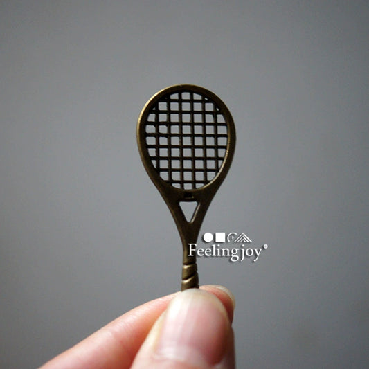 Raquette de tennis miniature en métal à l'échelle 1:6 pour poupées et figurines