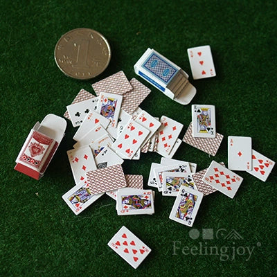 Accessoires miniatures pour poupées BJD à l'échelle 1:6, accessoires miniatures pour maisons de poupées à l'échelle 1:12, cartes de poker