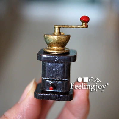 Accesorios para casa de muñecas en miniatura a escala 1:12, máquina de café vintage de madera, muebles en miniatura