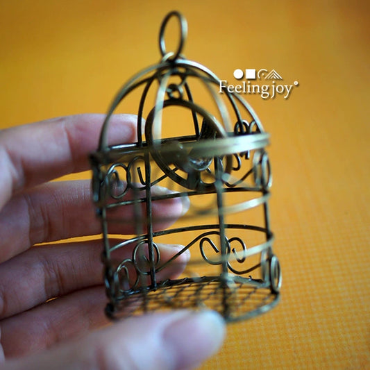 Accessoires miniatures BJD, échelle 1:3, échelle 1:4, échelle 1:6, cage à oiseaux en métal tissé, meubles de maison de poupée miniatures