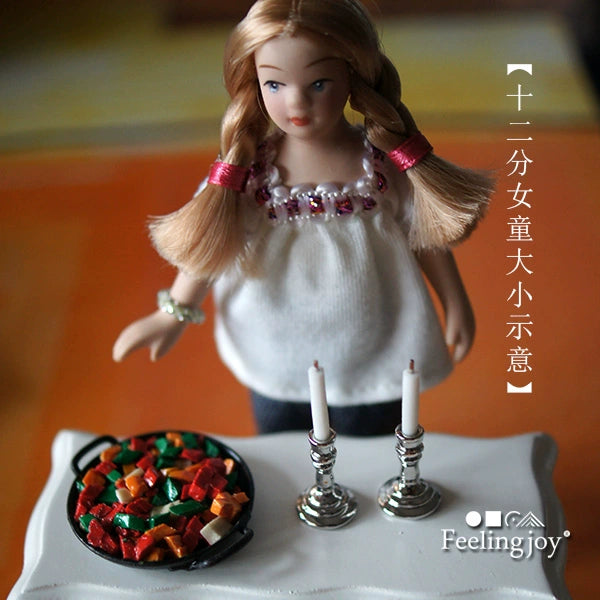 Juego de candelabros plateados en miniatura para casa de muñecas a escala 1:12: perfectos para muebles y accesorios de muñecas BJD.