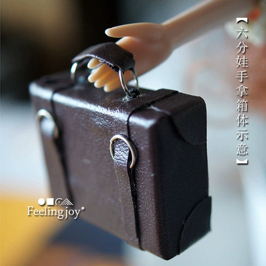 Accessoires miniatures pour maison de poupée, valise vintage, meubles miniatures, accessoires BJD, échelle 1:6 et 1:12