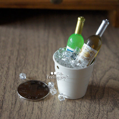 Juego de accesorios para casa de muñecas en miniatura, barril de madera, muebles en miniatura, escala 1:12 y escala 1:6