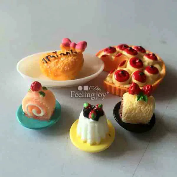 Muebles de casa de muñecas en miniatura a escala 1:12, accesorios para modelos BJD, comida, juego, deliciosos pasteles.