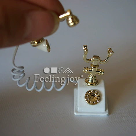 Accessoires de meubles miniatures pour maison de poupée BJD, échelle 1:6 et échelle 1:12, accessoires de téléphone vintage pour photographie