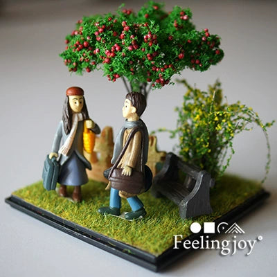 Boîte de présentation miniature Love Story à l'échelle 1:12, cadeau de Noël ou d'anniversaire, paysage miniature à faire soi-même, scène de maison de poupée