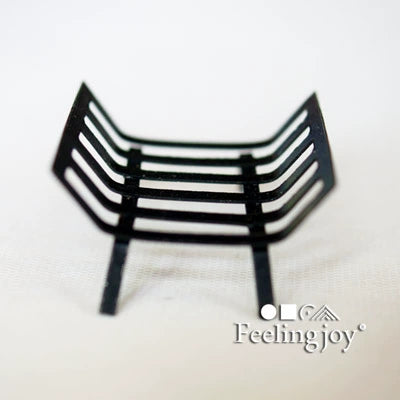 Modelo de accesorio de parrilla de barbacoa negra en miniatura para casa de muñecas a escala 1:12