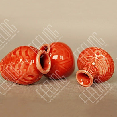 Jarrón de cerámica roja en miniatura para decorar casas de muñecas (accesorios a escala 1:12)