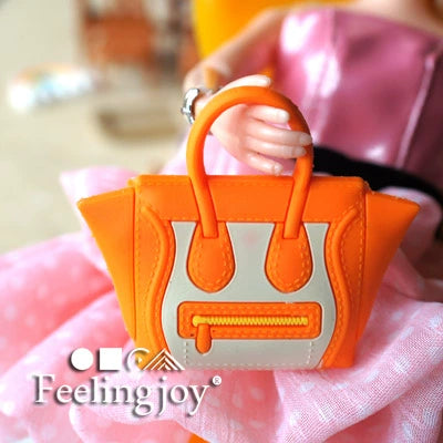 Sac à main miniature à l'échelle 1:6, sac à bandoulière tendance avec smiley, accessoire pour poupée BJD, accessoire photo