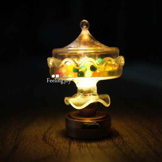 1:12 Scale Miniature Dollhouse DIY Miniature House Model Accessories Wireless LED Candy Table Lamp