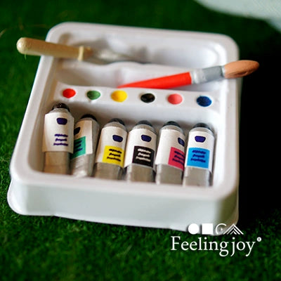 Boîte à outils de peinture miniature à l'échelle 1:6 avec accessoires amovibles pour accessoires de photographie de maison de poupée BJD