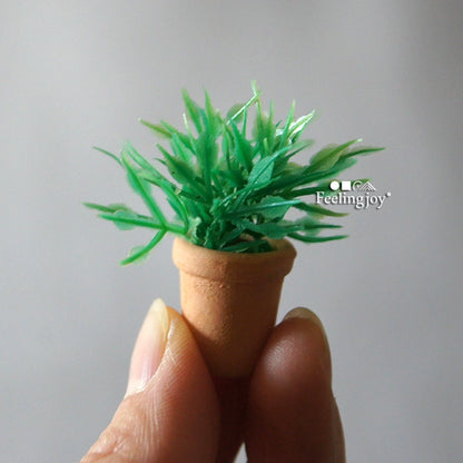 Muebles de casa de muñecas en miniatura a escala 1:12 para armar, modelo BJD Forest OB11, accesorios militares, simulación de plantas pequeñas en macetas.