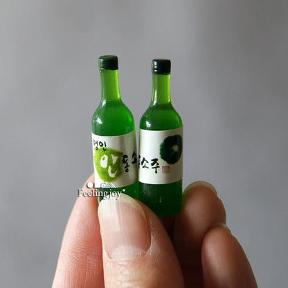 Accessoires miniatures pour maison de poupée, échelle 1:6 et 1:12, modèle de bouteille de saké coréen, meubles miniatures