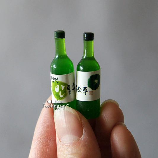 Accessoires miniatures pour maison de poupée, échelle 1:6 et 1:12, modèle de bouteille de saké coréen, meubles miniatures