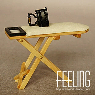 1:12 Scale Wooden Ironing Board Miniature Dollhouse Furniture BJD Scene Props