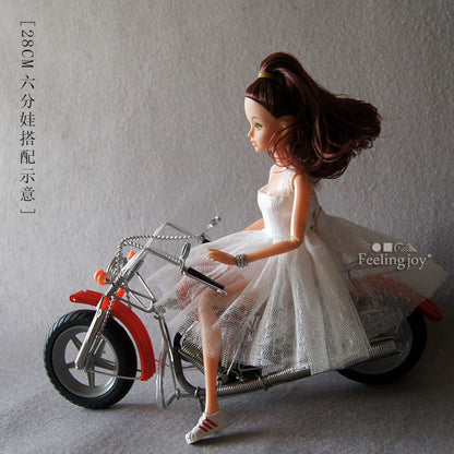 Moto miniature en métal à l'échelle 1:6 pour poupées BJD, figurines Blythe et accessoires de bricolage