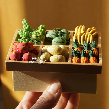 Maison de poupée miniature à l'échelle 1:12, ensemble de jeu de nourriture miniature à faire soi-même à l'échelle 1:24, fruits et légumes en argile, accessoires de simulation