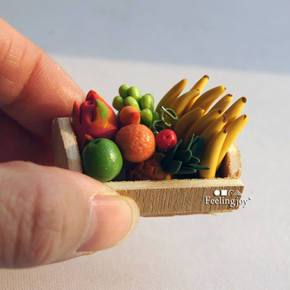 Maison de poupée miniature à l'échelle 1:12, ensemble de jeu de nourriture miniature à faire soi-même à l'échelle 1:24, fruits et légumes en argile, accessoires de simulation