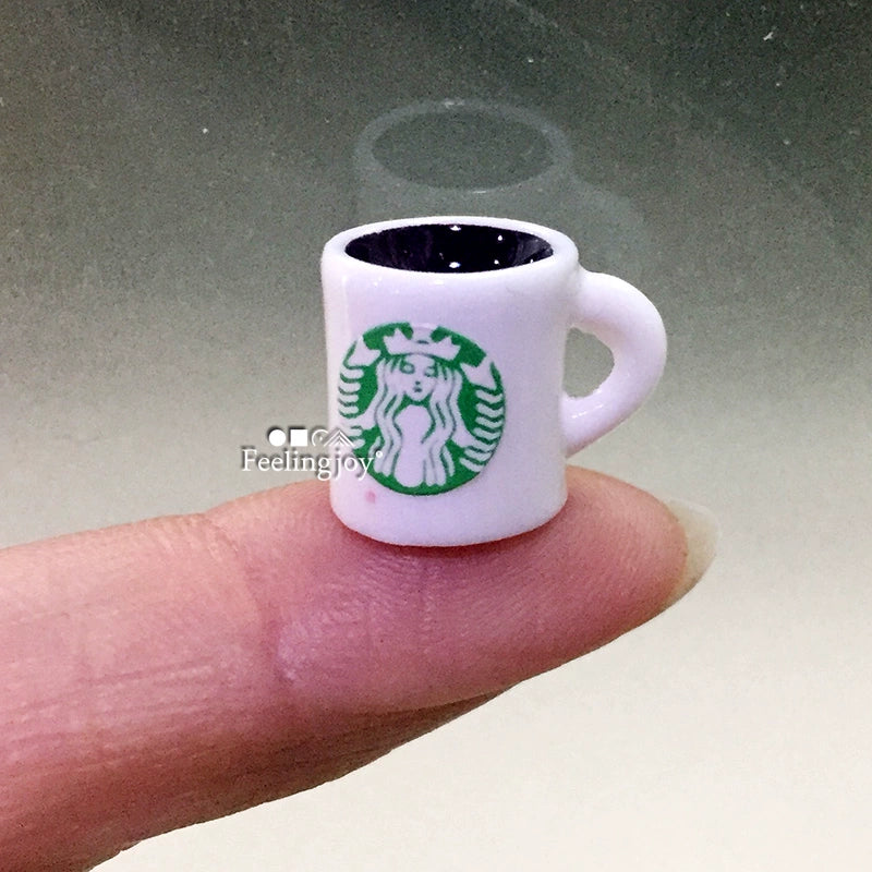 Accesorios para casa de muñecas en miniatura a escala 1:12, taza de café realista, modelo de juguete, muebles en miniatura