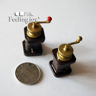 Accesorios para casa de muñecas en miniatura a escala 1:12, máquina de café vintage de madera, muebles en miniatura
