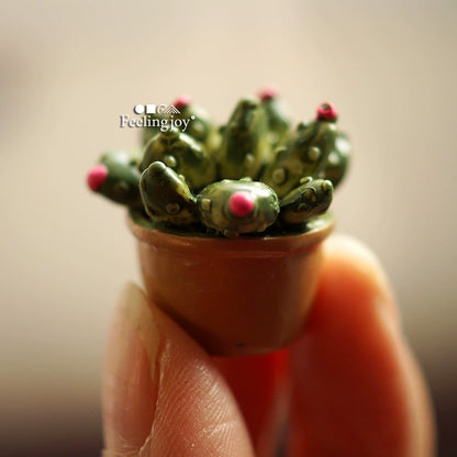 1:12 Scale Miniature Dollhouse DIY Forest Accessories Resin Potted Flowers Miniature Furniture