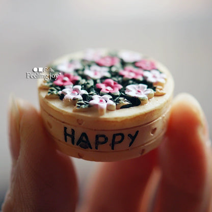 1:12 Scale Miniature Dollhouse DIY Forest Accessories Resin Potted Flowers Miniature Furniture