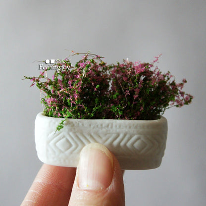 Muebles de casa de muñecas en miniatura a escala 1:12 para armar, modelo BJD Forest OB11, accesorios militares, simulación de plantas pequeñas en macetas.