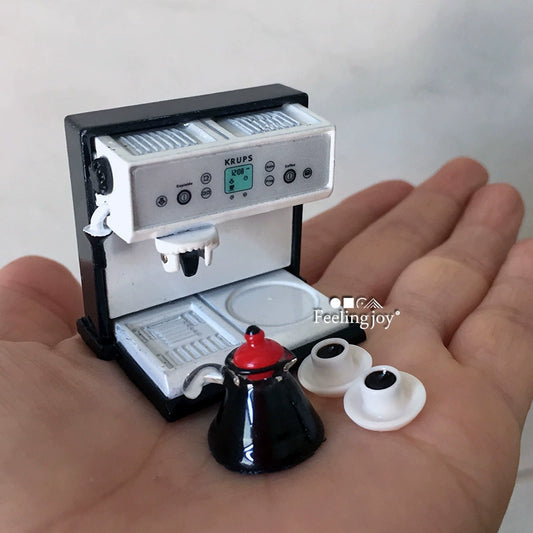 Máquina de café en miniatura para casa de muñecas a escala 1:12, modelo DIY, accesorio para muebles en miniatura