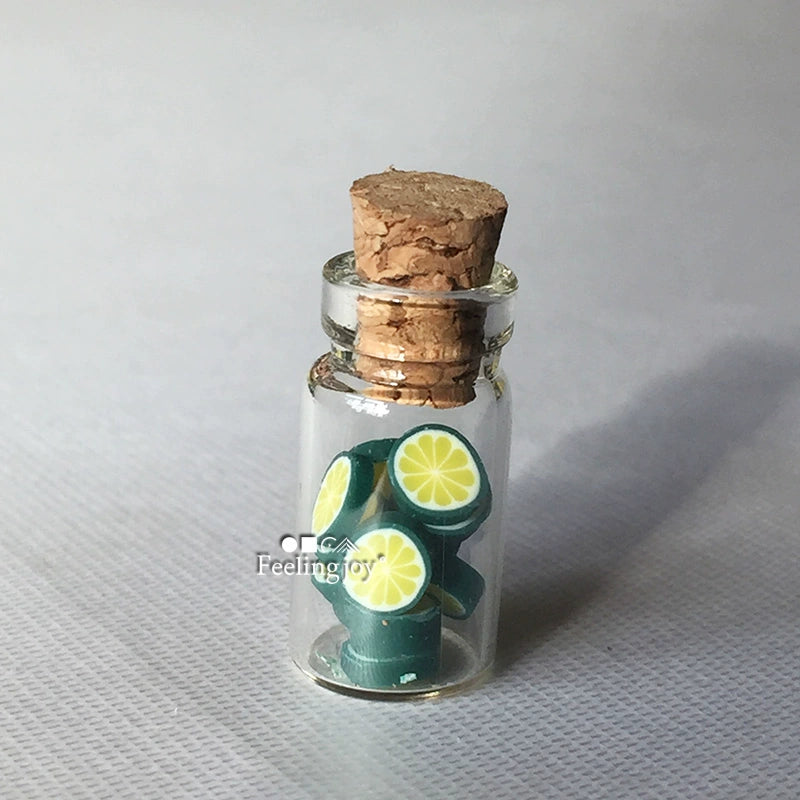 Meubles miniatures pour maison de poupée à l'échelle 1:12, accessoires, pots en verre, boîtes de fruits, bouteilles de rangement